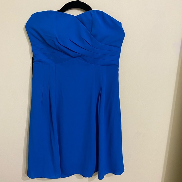 🆕 NWT size 6 Express Wedding Guest Blue Strapless Dress - Picture 3 of 14
